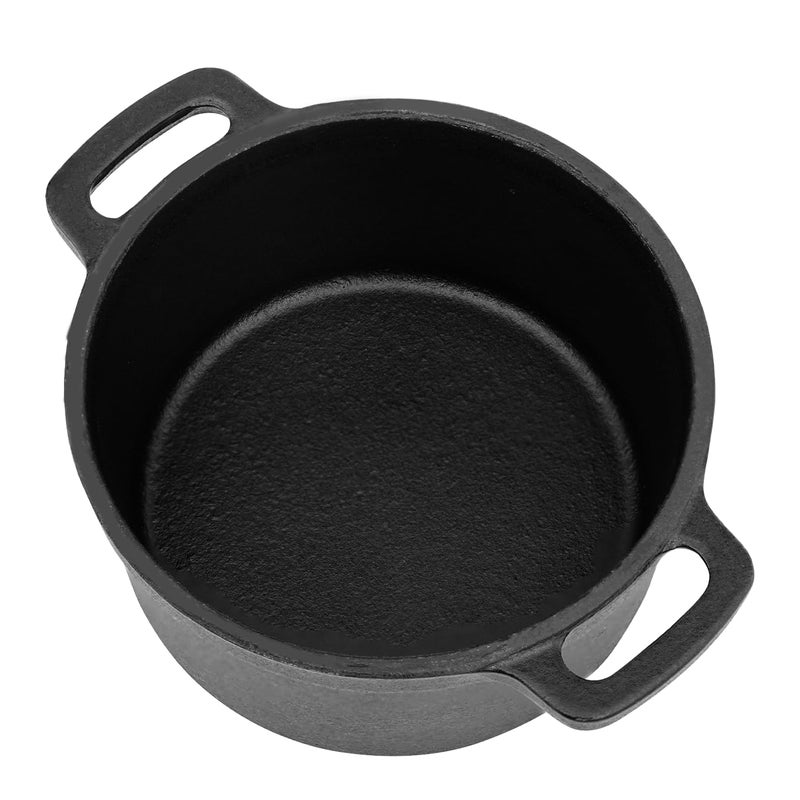Flavehc Mini Cocotte 8 oz Mini Dutch Oven 0.25 qt. Cast Iron Garlic Roaster for Oven Garlic Confit Pot Ramekins with Lids Oven Safe Set of 2, Black - Image 4