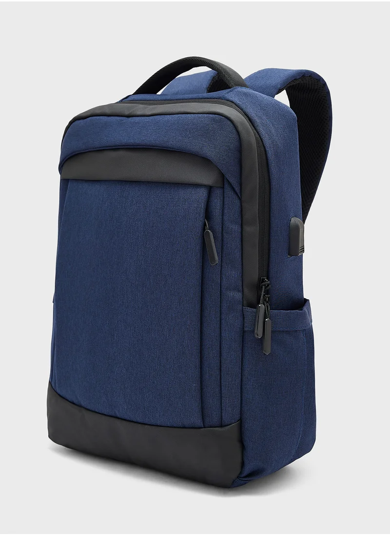 روبرت وود Casual Backpack With Padded Support And Usb Port