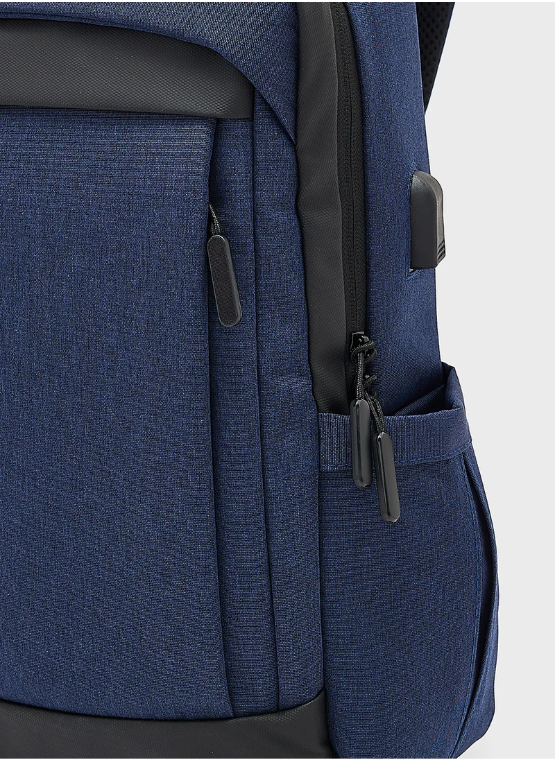روبرت وود Casual Backpack With Padded Support And Usb Port