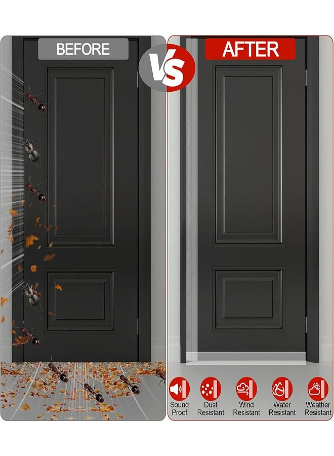 شريط مانع تسرب للأبواب على شكل حرف T، 1.37 بوصة × 20 قدم شريط مانع تسرب من السيليكون للأبواب شريط لاصق مزدوج الجوانب مانع تسرب للبوابات والنوافذ وفجوات زجاج الدش والجوانب والإطارات والشفاف - Image 3