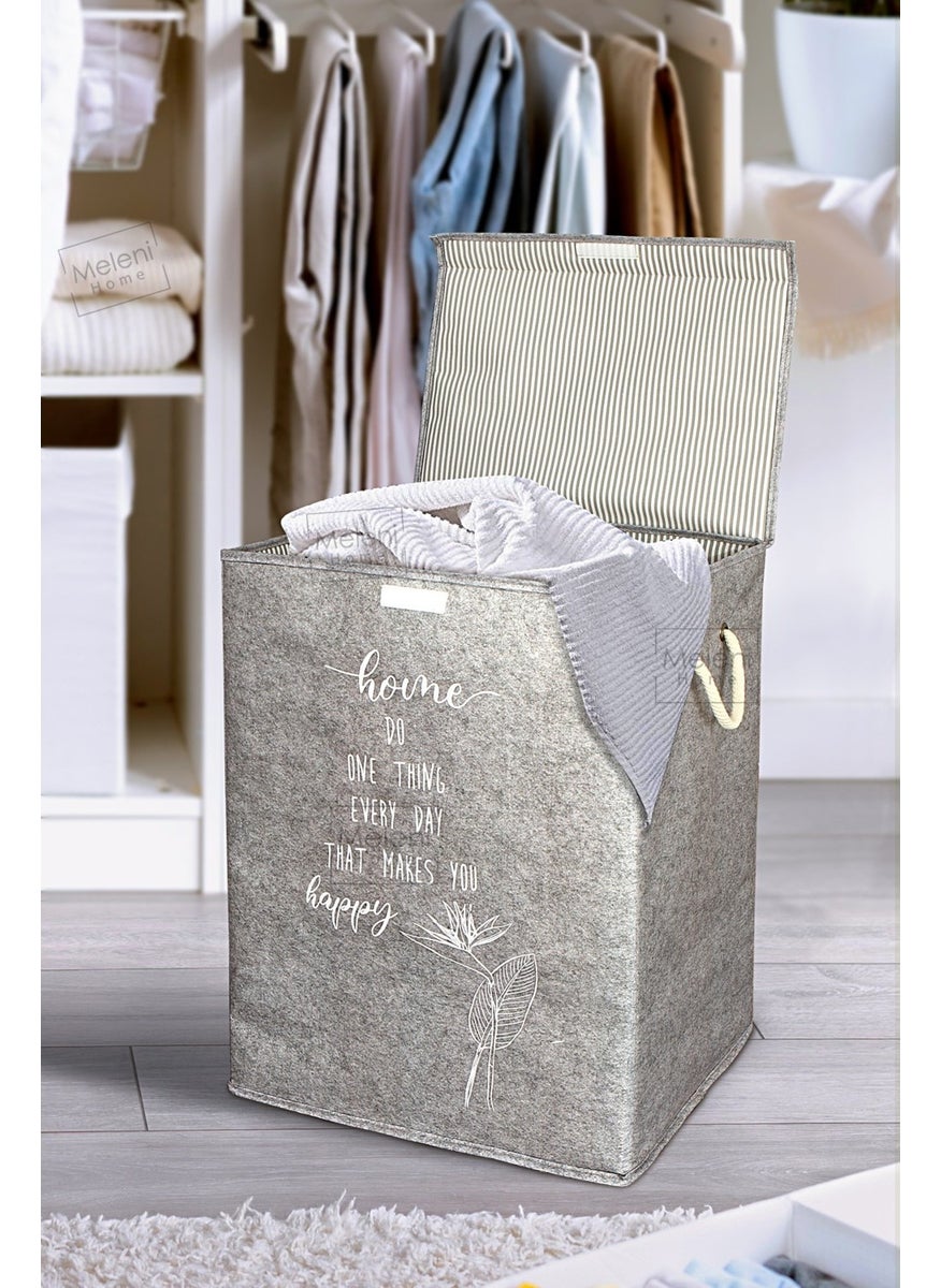 Felt Laundry Basket with Lid - Multi-Purpose Storage Box Mega Storage Bag 55 x 41 x 30 cm Gray - pzsku/ZF8CC4FC583FE92853FA1Z/45/_/1725725698/4f4917c3-0f61-4cd5-98b2-3e5ee8165526