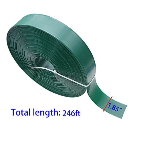 Qlvily Chain Link Fence Privacy Tape, 246ft x 0.15ft Chain Link Fence Slats, Fence Covering Privacy, Green (200PCS Button + Puncher Included) - Image 2