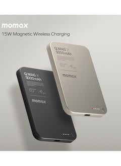 Momax Momax Q.Mag X 5000 mAh Magnetic Wireless Battery Pack USB-C Up to 15W PD output - Titanium Grey  - Image 3