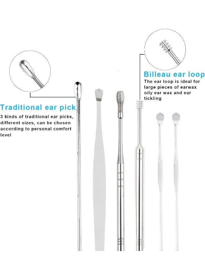 Generic Ear Pick Earwax Removal Kit, 6-in-1 Stainless Steel Ear Cleaning Tools Ear Curette Cleaner Reusable Ear Cleaner for Adults and Kids with Storage Box, Silver  - Image 4