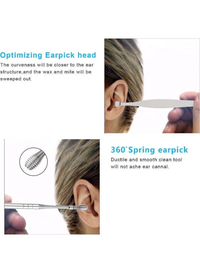 Generic Ear Pick Earwax Removal Kit, 6-in-1 Stainless Steel Ear Cleaning Tools Ear Curette Cleaner Reusable Ear Cleaner for Adults and Kids with Storage Box, Silver  - Image 5