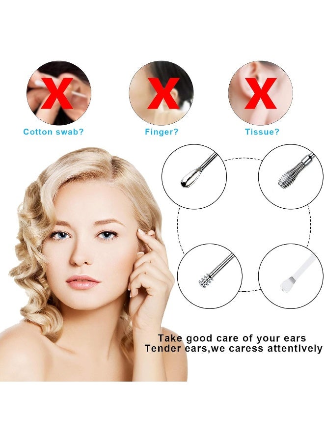 Generic Ear Pick Earwax Removal Kit, 6-in-1 Stainless Steel Ear Cleaning Tools Ear Curette Cleaner Reusable Ear Cleaner for Adults and Kids with Storage Box, Silver  - Image 3