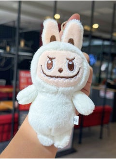 Generic 15cm Labubu Doll with Keychain, Labubu Plush Doll, Stuffed Doll Cartoon Premium Soft Plush Figure Toy for Ages 3 & Up, White 