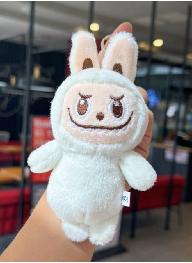 Generic - 15cm Labubu Doll with Keychain, Labubu Plush Doll, Stuffed Doll Cartoon Premium Soft Plush Figure Toy for Ages 3 & Up, White - Image 1