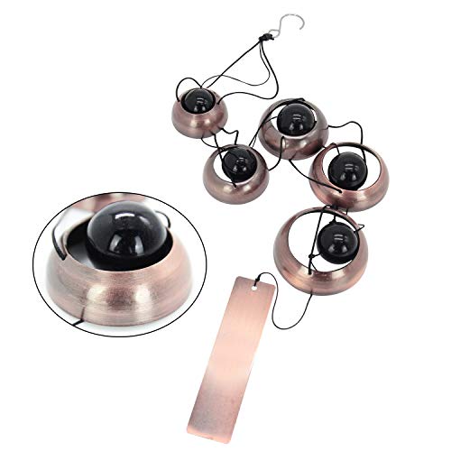 ASTARIN Bell Wind Chimes for Outside, Temple Wind Bell, Red Copper WindChimes with 5 Bells, Feng Shui Wind Chime for Home Yard Outdoor Decoration - Image 3