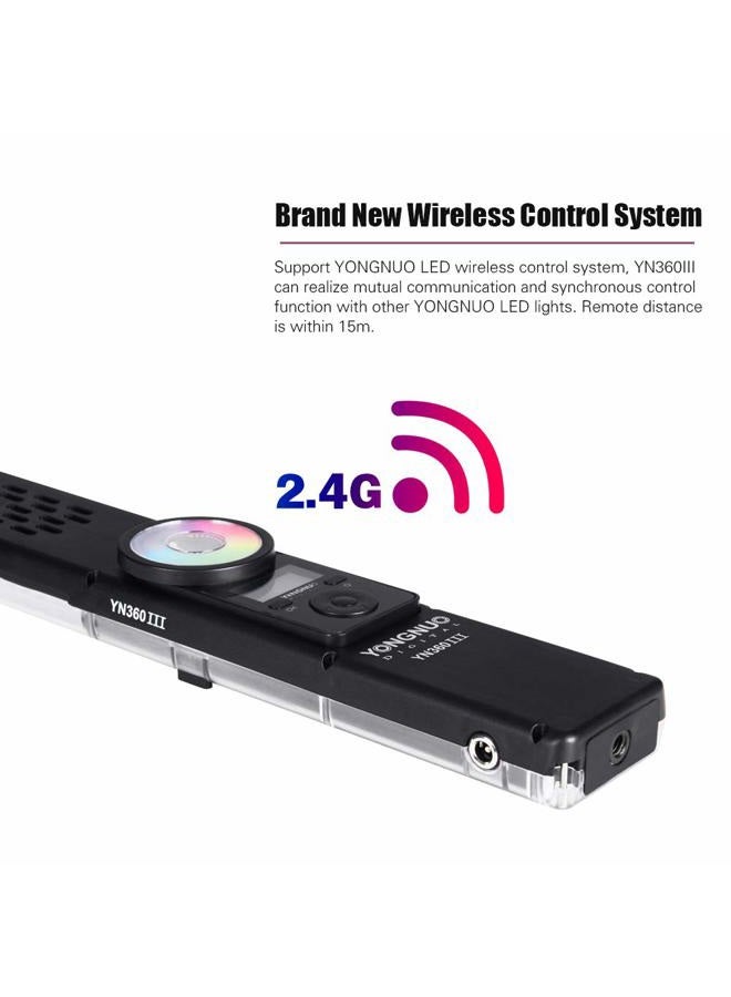 YONGNUO يونيون YN360 III YN360III مصباح فيديو LED مطور 5600K، ضوء تصوير محمول، لوحة لمس ملونة RGB قابلة للتعديل، دعم التطبيق، تحكم عن بعد 2.4G، CRI 95+ - Image 2