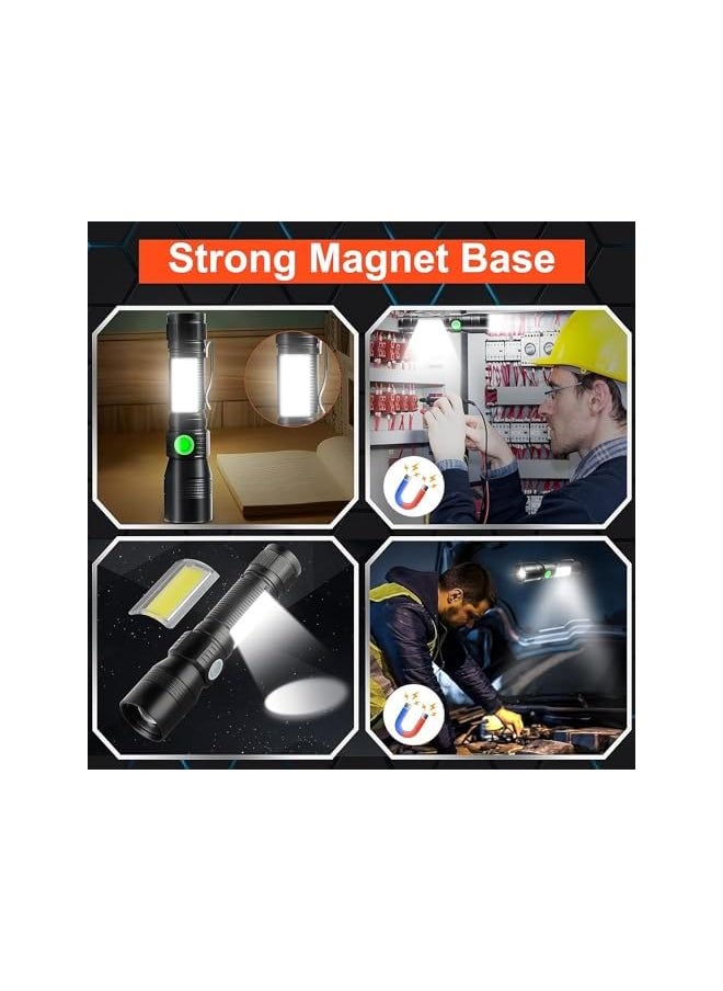 PROMASS promass Flashlight USB Rechargeable, 2000 Lumens Super Bright Magnetic Flashlight with COB Work Light, Zoomable, Waterproof, 7 Modes, Pocket Flashlights with SideLight for Camping, Emergency  - Image 5