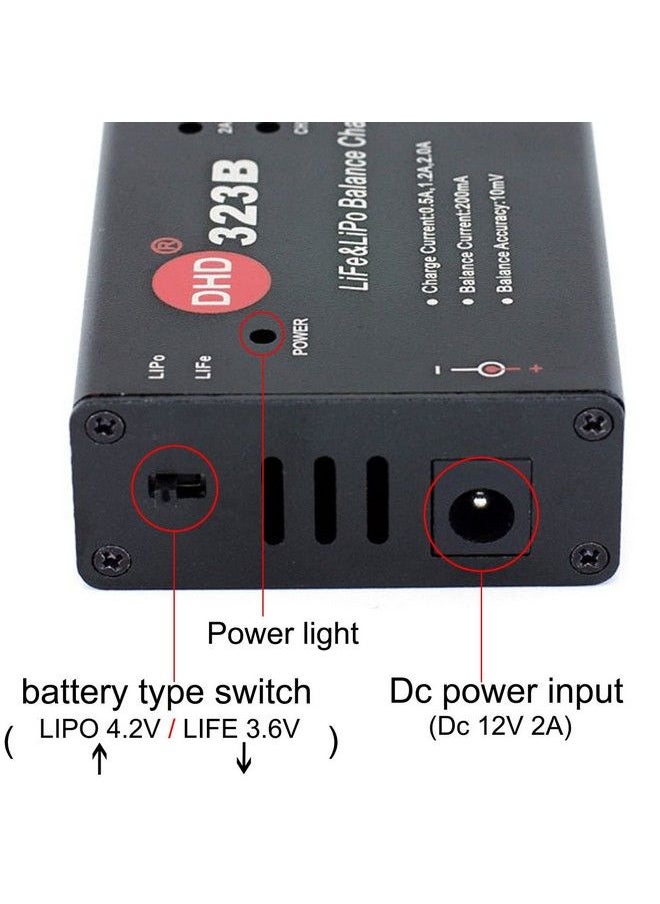 Dhd - 20W 2A 323B Rc Battery Balance Charger For 2S 3S 7.4V 11.1V Lipo 6.6V 9.9V Life Rc Battery Pack And Rc Car Drone Truck Helicopter Airsoft Electric Water Batteres - Image 1