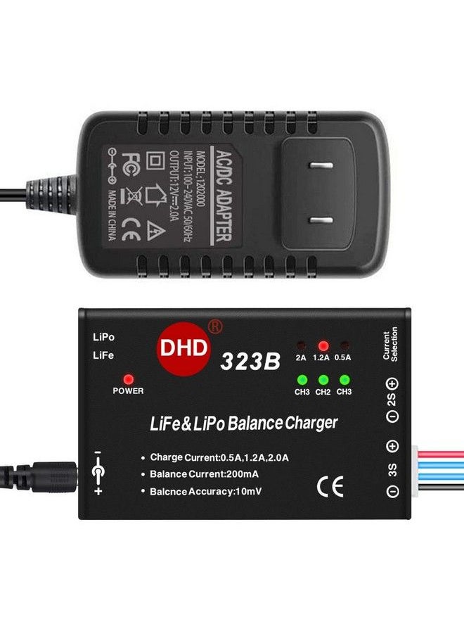 Dhd - 20W 2A 323B Rc Battery Balance Charger For 2S 3S 7.4V 11.1V Lipo 6.6V 9.9V Life Rc Battery Pack And Rc Car Drone Truck Helicopter Airsoft Electric Water Batteres - Image 1