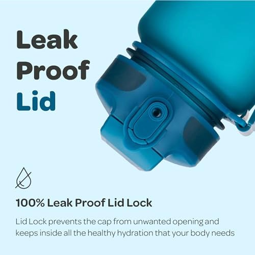 Hydracy Water Bottle with Times to Drink & Straw - Large 32 Oz BPA Free Motivational Water Bottle & No Sweat Sleeve -Leak Proof Gym Bottle with Time Marker - Ideal for Fitness, Sports & Outdoors - Image 4