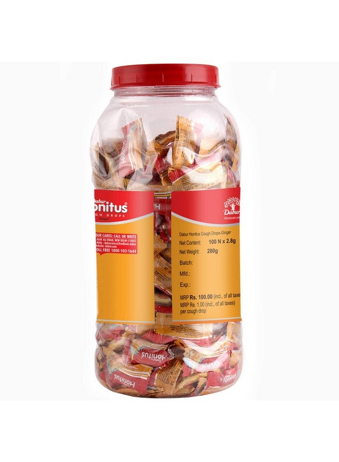 Dabur Honitus Cough Drops, Ginger (100 Tablets - 220/250G) | Provides Effective Relief From Cough And Sore Throat, (Weight May Vary) - Image 2