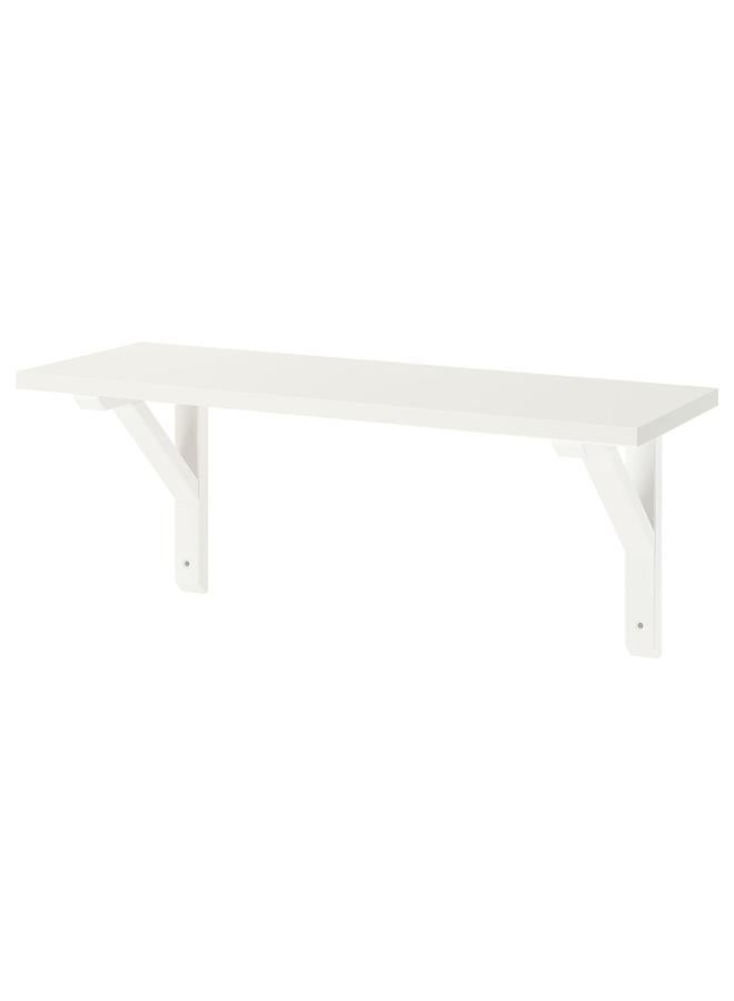 Zaboon Wall Shelf, White/White Stained Aspen, 59X20 Cm - Image 1