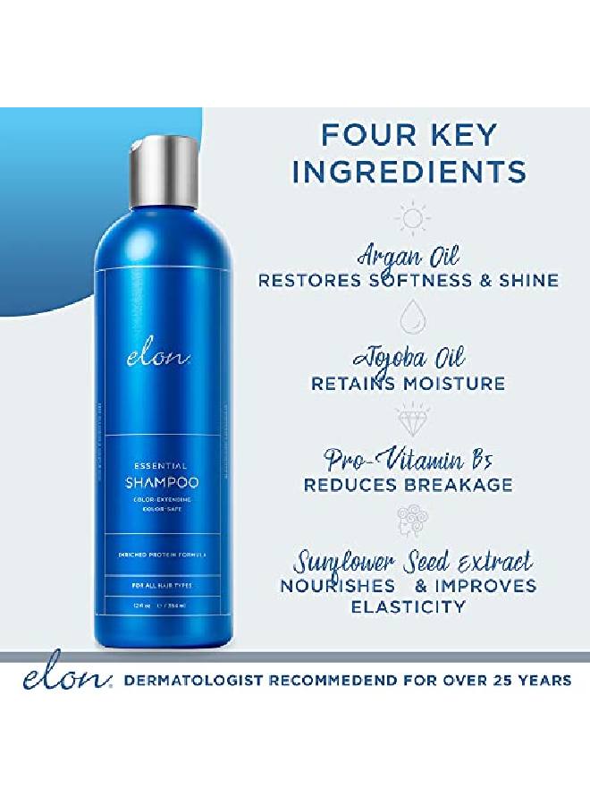 Elon مجموعة شامبو وبلسم خالية من الكبريتات (12 أونصة) شامبو للشعر المعالج بالألوان لتمديد اللون بلسم للشعر الجاف لتغذية وحماية اللون شامبو وبلسم آمن للألوان - Image 3