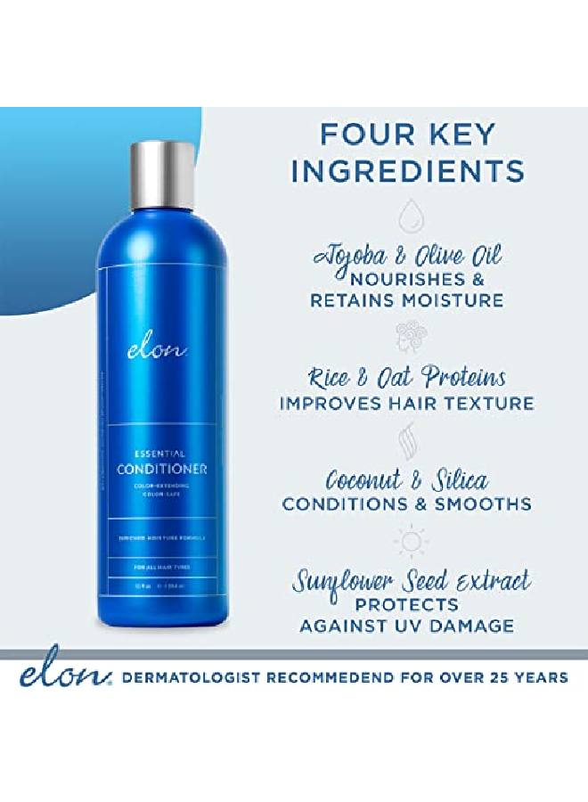 Elon مجموعة شامبو وبلسم خالية من الكبريتات (12 أونصة) شامبو للشعر المعالج بالألوان لتمديد اللون بلسم للشعر الجاف لتغذية وحماية اللون شامبو وبلسم آمن للألوان - Image 5