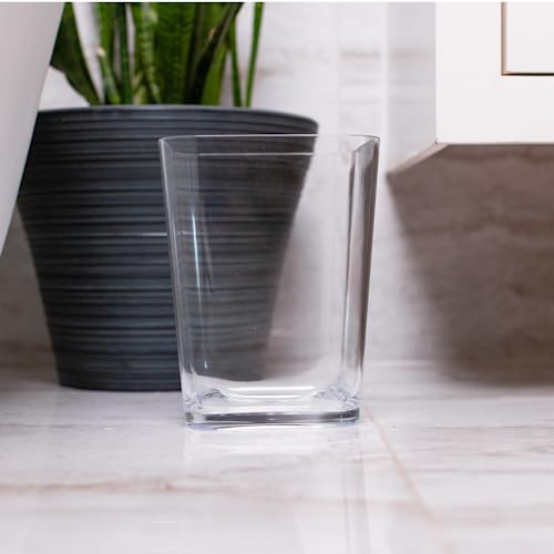 Huang Acrylic Clear Square Wastebasket Trash Can | Garbage Container Bin for Bathrooms, Kitchens, Home Offices | Shatter-Proof, Stylish, Durable and Compact Design - Image 3