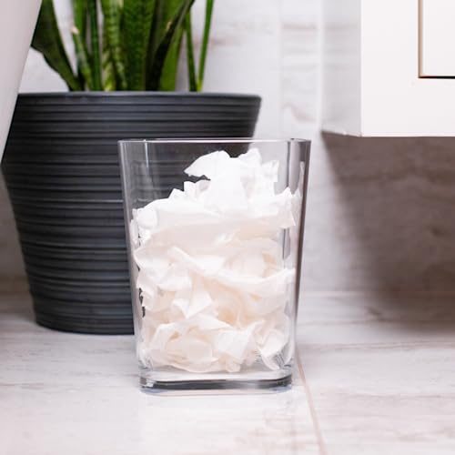 Huang Acrylic Clear Square Wastebasket Trash Can | Garbage Container Bin for Bathrooms, Kitchens, Home Offices | Shatter-Proof, Stylish, Durable and Compact Design - Image 4