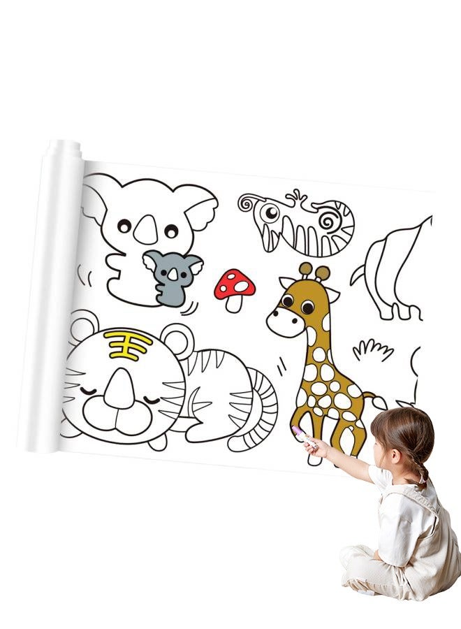Giant Animal Coloring Poster, Children's Coloring Paper Roll, Wall Sticker Set, Children's Picture Scroll, Handmade Art Toy - 300*30cm - Image 1