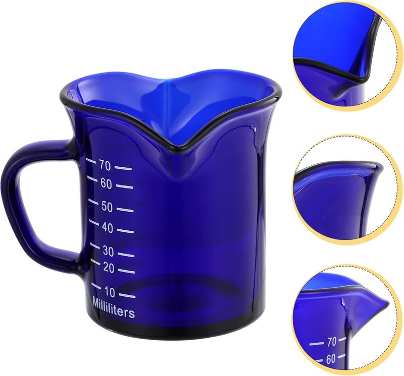 راحة كوب قياس زجاجي مزود بفوهة قياس: كوب خلط مدرج، إبريق صغير لتحضير القهوة والحليب والكريمة بمقبض، كوب قياس سائل شفاف، أكواب شرب للمطبخ المنزلي - Image 2