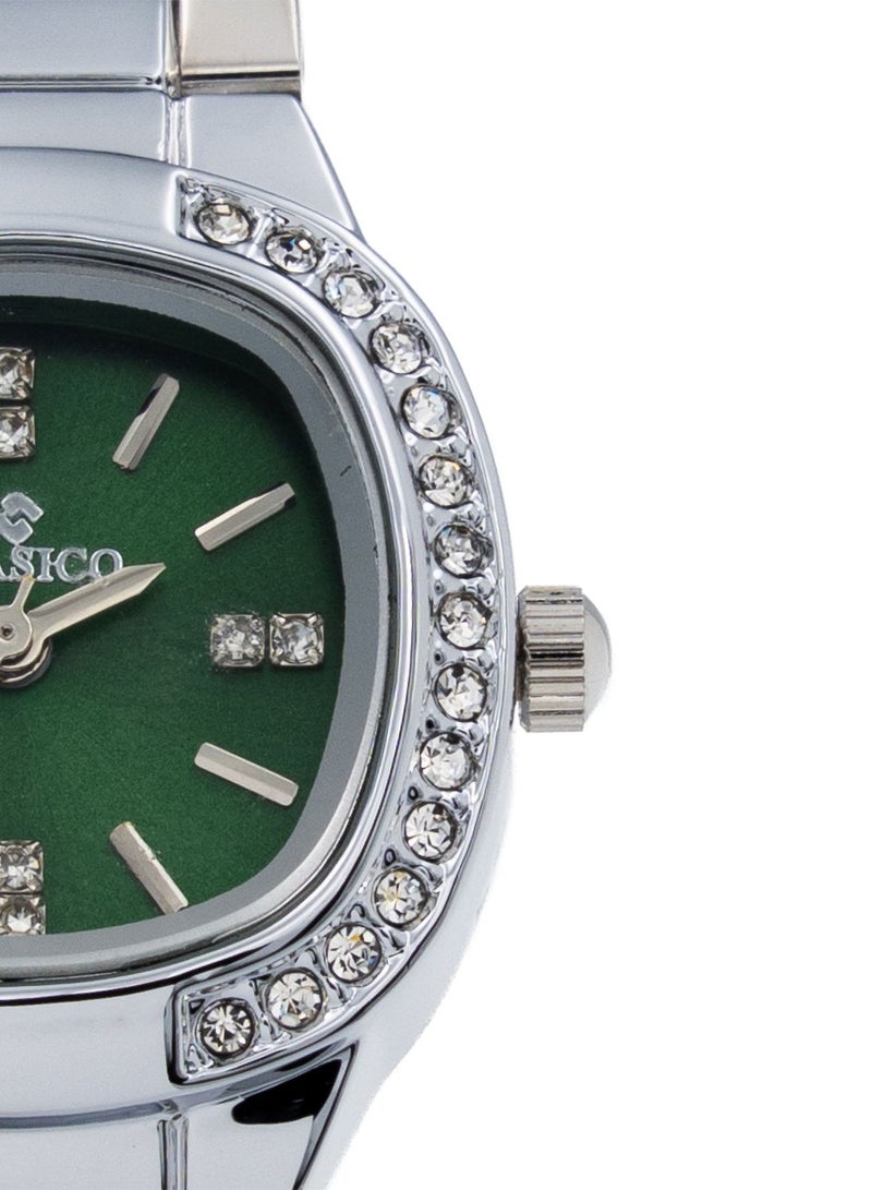 Clasico Sapphire Women's Luxury Silver Watch Green Dial| Elegant Analog Quartz | Premium Fashion Timepiece - Image 2