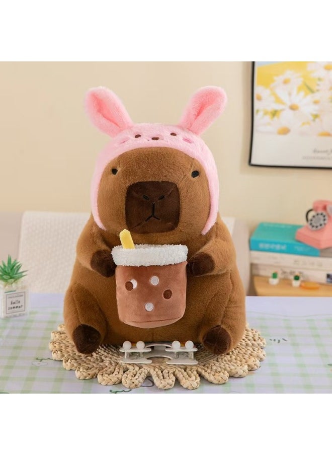 null - Slug Bear Capibala Doll Maillard Capybara Plush Toy Ugly Cute Doll Large Pillow Children's Toy-Color:Burger Capybara-Height:55cm - Image 1