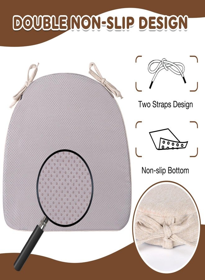 MIDLADE Chair Cushions for Dining Chairs with Ties Removable Cover Non-Slip Bottom U Shaped Kitchen Chair Pads 40D High- Resilience Foam Indoor Seat Cushion 16"x17"x2" 1 Pack Beige Room Office Accessories - Image 3