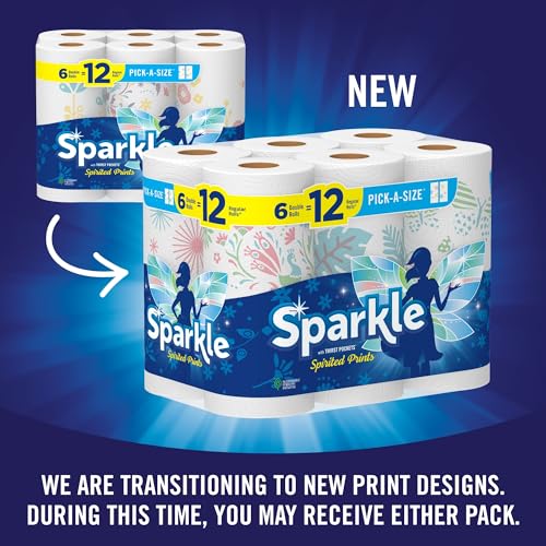 Sparkle PickASize Paper Towels Spirited Print Design 6 Double Rolls 660 Sheets Total Strong 2Ply Towels for Kitchen Cleanup and Everyday Messes - Image 5