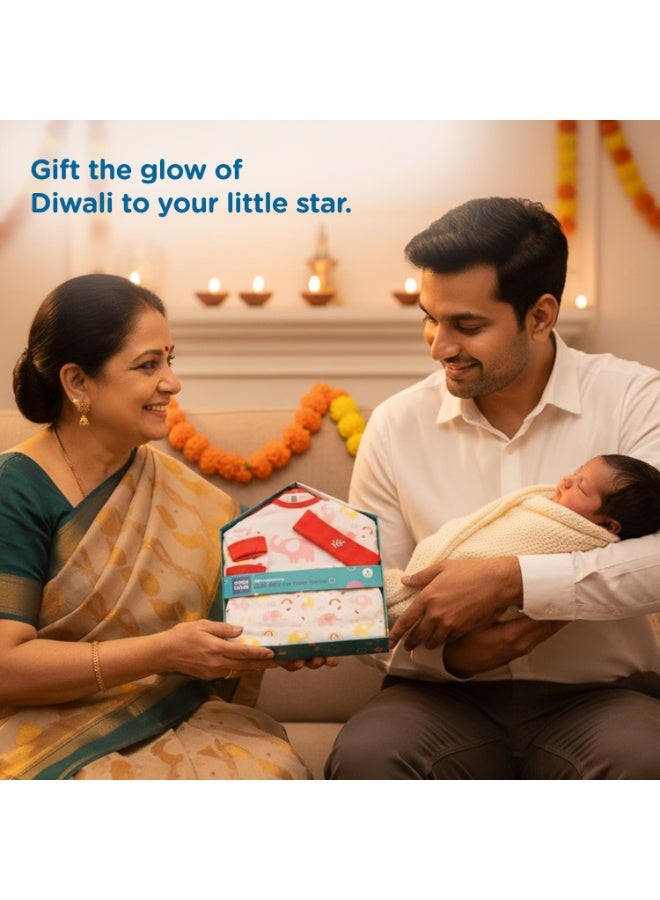 Mee Mee New Born Baby Gift Set | Soft Cotton Clothing Essentials for Infants/Baby Girls, Boys | Baby Shower Clothing Hamper (4 Pieces, Red)| Ideal Gift for New Born Baby - Image 4