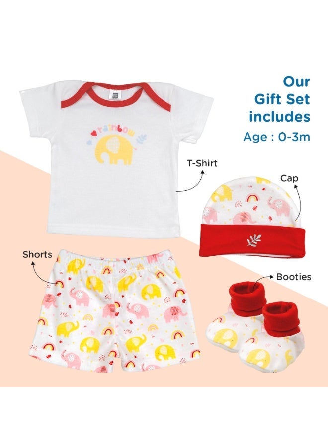 Mee Mee New Born Baby Gift Set | Soft Cotton Clothing Essentials for Infants/Baby Girls, Boys | Baby Shower Clothing Hamper (4 Pieces, Red)| Ideal Gift for New Born Baby - Image 2