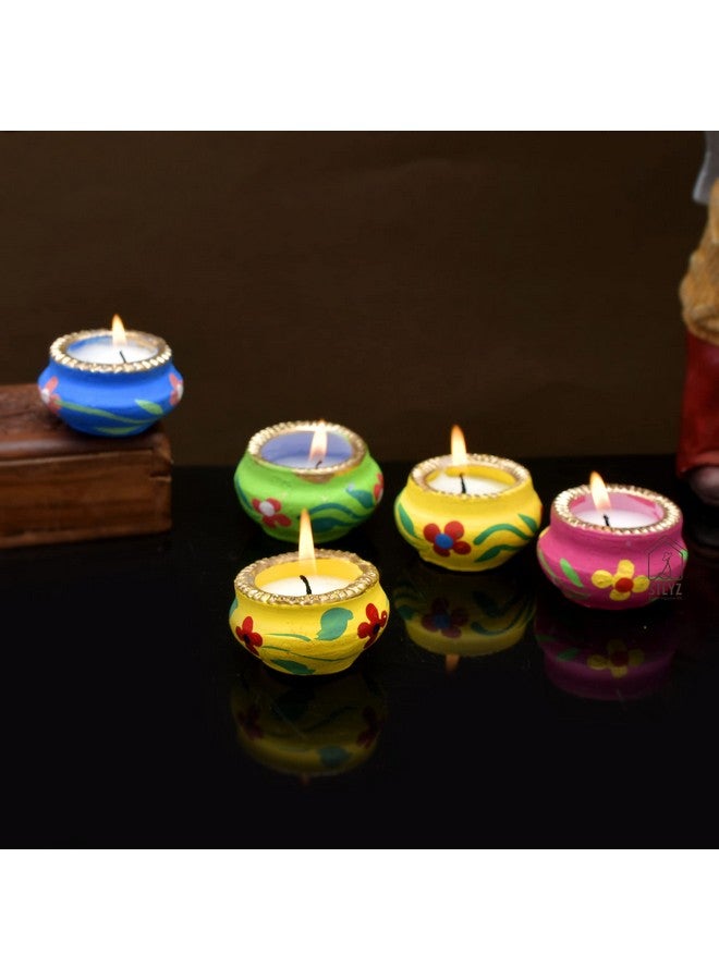 STLYZ Handmade Decorative 30 pcs. Matki Diyas with Wax Filled, Navratri and Diwali Matki Diya, Home Decor Diya, Colourful Festival Diya (Pack of 30) - Image 2