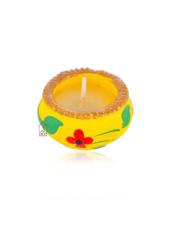 STLYZ Handmade Decorative 30 pcs. Matki Diyas with Wax Filled, Navratri and Diwali Matki Diya, Home Decor Diya, Colourful Festival Diya (Pack of 30) - Image 4