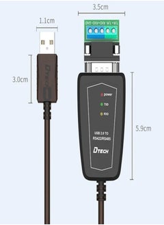 DTech DTECH USB to RS485 Adapter RS422 Serial Port Cable with CP2102 Chip Terminal Board LED Lights Ferrite Core for Windows 11 10 8 7 XP Mac 1.5Meter  - Image 1