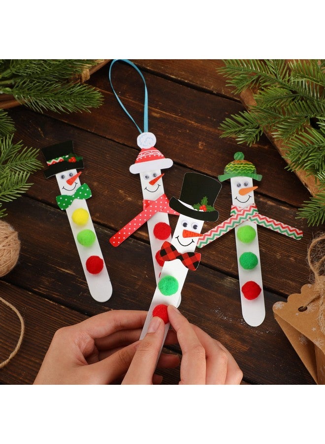 Kathfly 400 Pcs Snowman Crafts For Christmas Snowman Stick Ornament Craft Kit Christmas Crafts Holiday Craft Winter Crafts In Bulk Simple Craft For Home Activities - Image 4