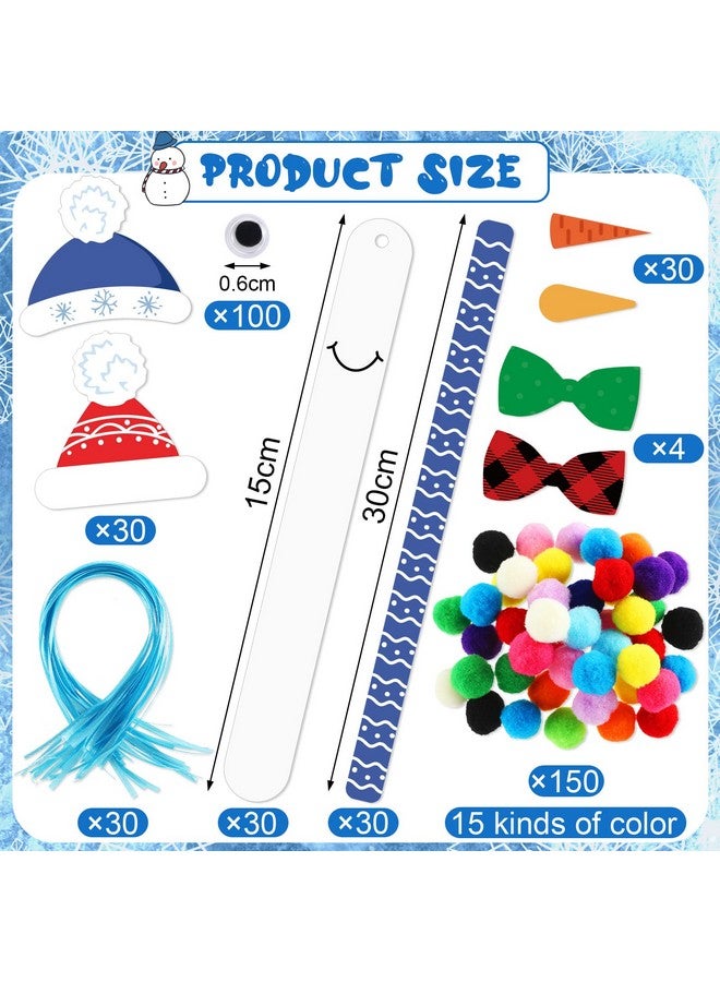 Kathfly 400 Pcs Snowman Crafts For Christmas Snowman Stick Ornament Craft Kit Christmas Crafts Holiday Craft Winter Crafts In Bulk Simple Craft For Home Activities - Image 2