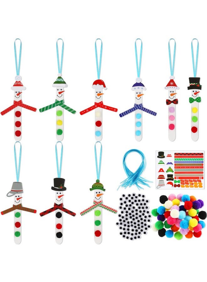 Kathfly 400 Pcs Snowman Crafts For Christmas Snowman Stick Ornament Craft Kit Christmas Crafts Holiday Craft Winter Crafts In Bulk Simple Craft For Home Activities - Image 1