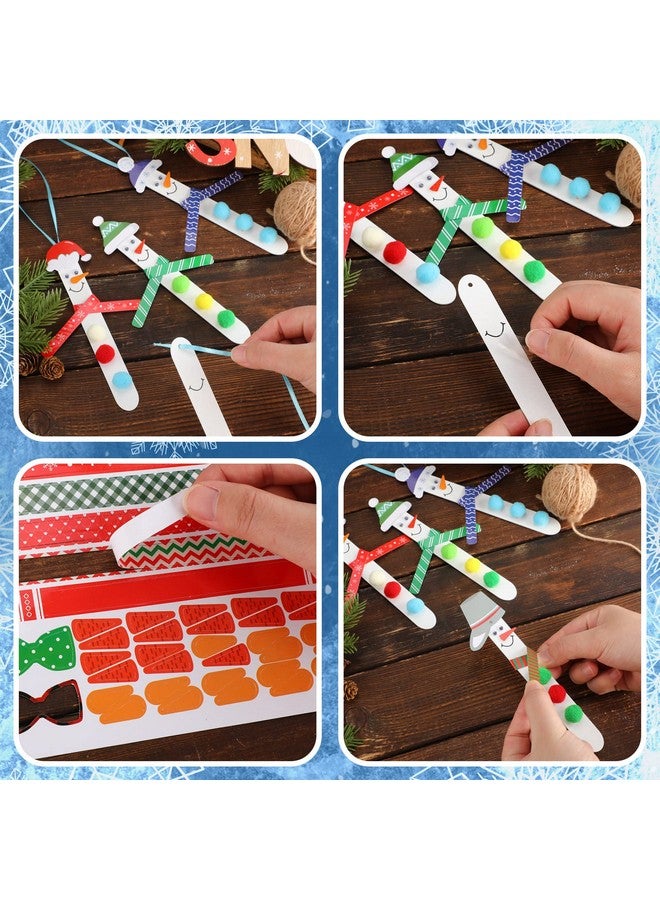 Kathfly 400 Pcs Snowman Crafts For Christmas Snowman Stick Ornament Craft Kit Christmas Crafts Holiday Craft Winter Crafts In Bulk Simple Craft For Home Activities - Image 3