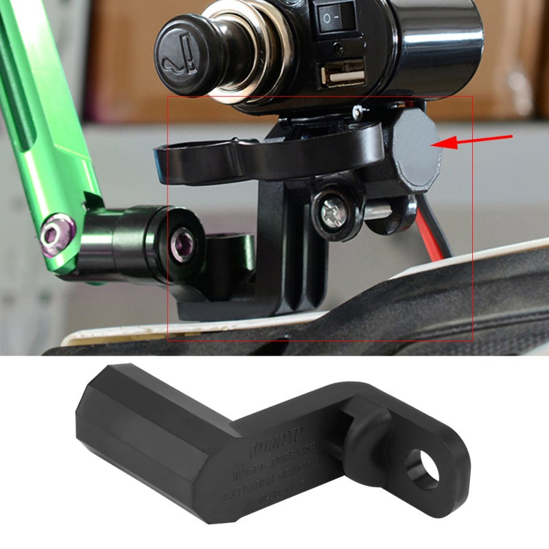WUPP Motorcycle Holder Compact Handle Shape Rearview Mirror Mount Holder - ABS Material Not Easy To Deform Rustless Extension Bracket for Motorcycle ATV Scooter - Image 5