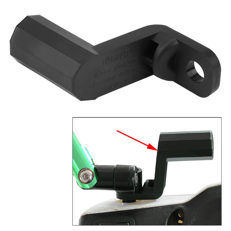 WUPP Motorcycle Holder Compact Handle Shape Rearview Mirror Mount Holder - ABS Material Not Easy To Deform Rustless Extension Bracket for Motorcycle ATV Scooter - Image 4