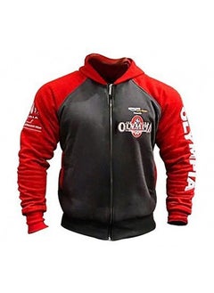 Generic 2019 New Olympic Sweatshirt Fitness Jacket Sports Cotton Printing Hooded Zipper Shirt Healthy Athletic Hooded Pullover Gray Red Zipper shirt 