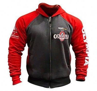 Generic 2019 New Orsay Sweater Olympia Fitness Jacket Sportswear Cotton Printed Bodybuilding Hooded Zipper Shirt Gray Red Zipper shirt