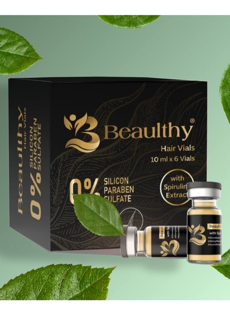 Hair Vials with Spirulina Extract - 60ml (6 Vials)