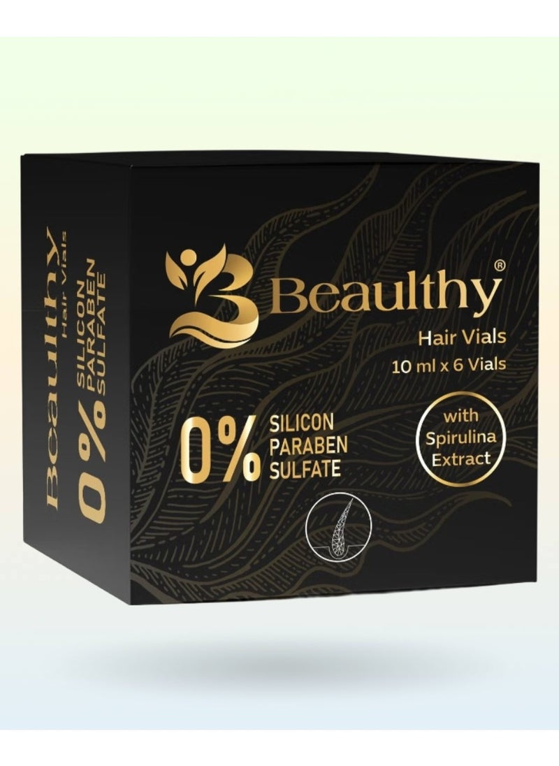 Hair Vials with Spirulina Extract - 60ml (6 Vials)
