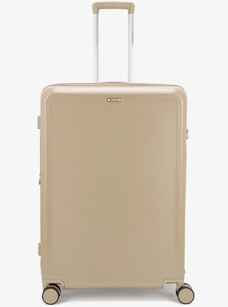 Echolac  sense 3 piece hardcase 4-double wheeled expandable luggage trolley set - gold  | Best Price UAE