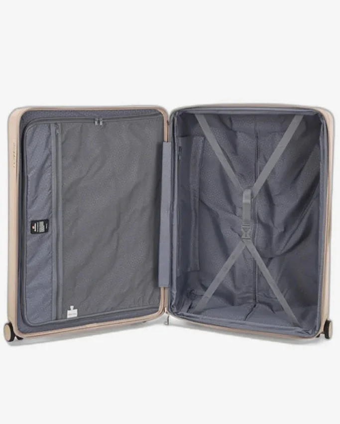 Echolac  sense 3 piece hardcase 4-double wheeled expandable luggage trolley set - gold  | Best Price UAE