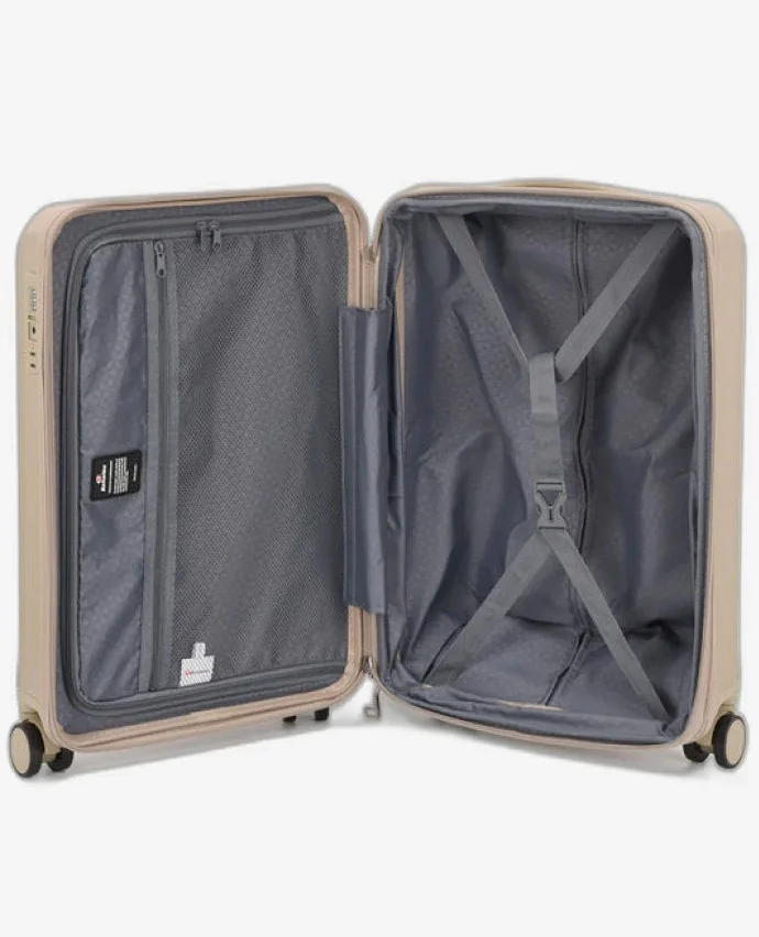Echolac  sense 3 piece hardcase 4-double wheeled expandable luggage trolley set - gold  | Best Price UAE