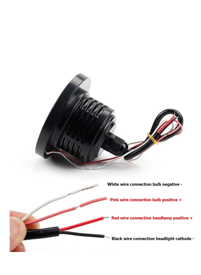 SYOSI Car Angel Eye Fog Light, 2PCS Round COB LED Lamp High Power Bright, with White Halo Angel Eye Rings Headlight, Universal Daytime Running Light DRL Car Driving Bulbs Projector (White) - Image 4