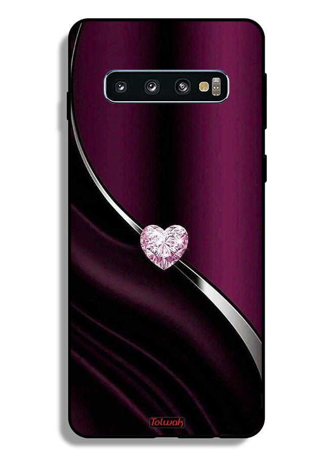 Tolwak غطاء حماية لسامسونج جالاكسي S10 بلس مزين بألماس على شكل قلب - Image 2